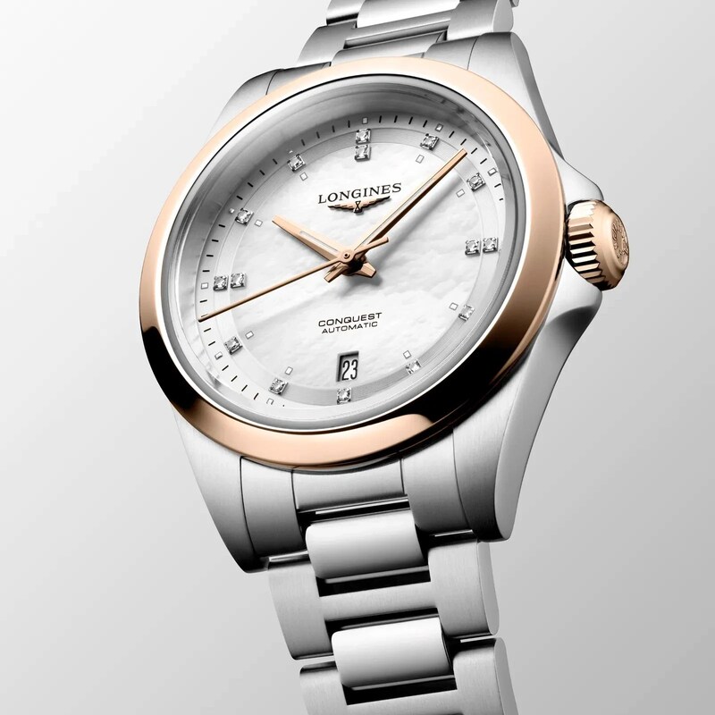 Main Image 3 of Longines Conquest 30mm Diamond Mother Of Pearl & Stainless Steel Watch