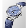 Thumbnail Image 2 of Longines PrimaLuna Moonphase 34mm Blue Mother Of Pearl Dial & Leather Strap
