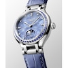 Thumbnail Image 3 of Longines PrimaLuna Moonphase 34mm Blue Mother Of Pearl Dial & Leather Strap
