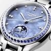 Thumbnail Image 4 of Longines PrimaLuna Moonphase 34mm Blue Mother Of Pearl Dial & Leather Strap