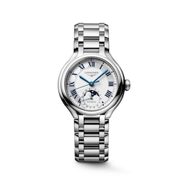Longines Primaluna Moonphase Stainless Steel Bracelet Watch