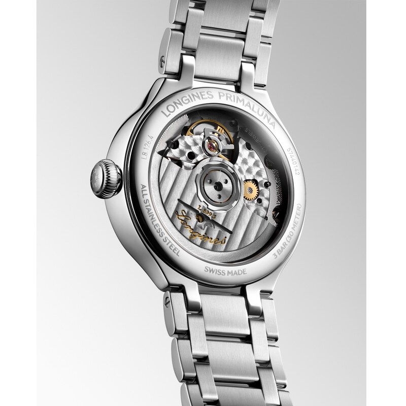 Main Image 2 of Longines Primaluna Moonphase Diamond Stainless Steel Bracelet Watch