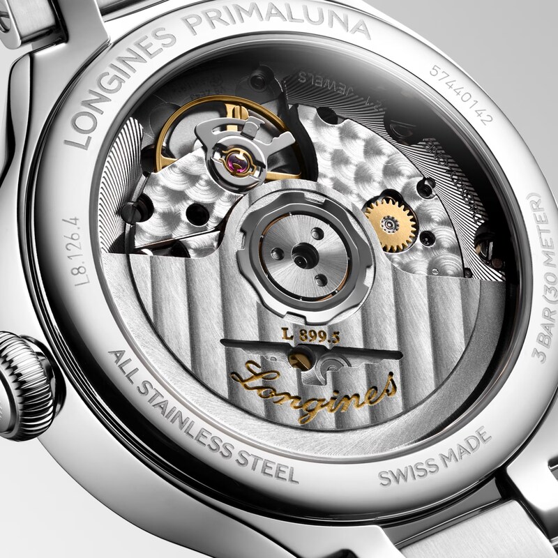 Main Image 3 of Longines Primaluna Moonphase Diamond Stainless Steel Bracelet Watch