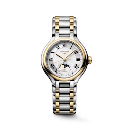 Longines Primaluna Moonphase 34mm Diamond Two Tone Bracelet Watch
