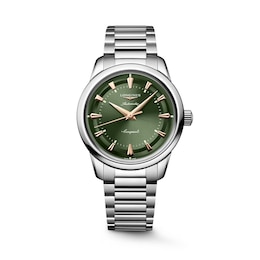 Longines Conquest Heritage 38mm Green Dial & Stainless Steel Bracelet Watch