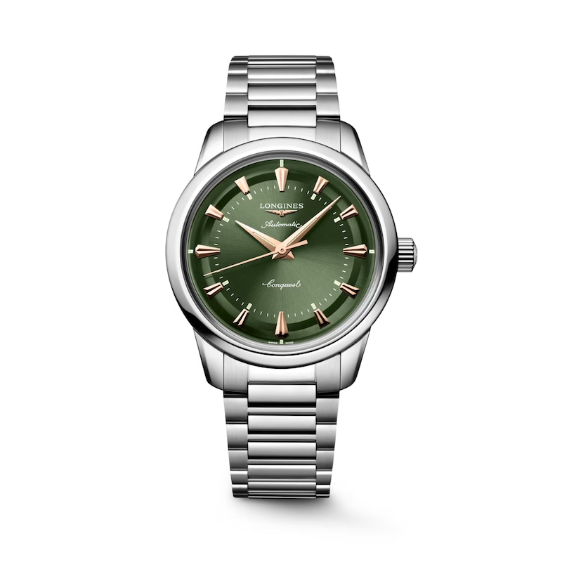 Main Image 1 of Longines Conquest Heritage 38mm Green Dial & Stainless Steel Bracelet Watch