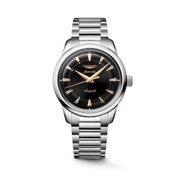 Longines Conquest Heritage 38mm Black Dial & Stainless Steel Bracelet Watch