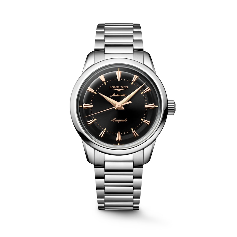 Main Image 1 of Longines Conquest Heritage 38mm Black Dial & Stainless Steel Bracelet Watch