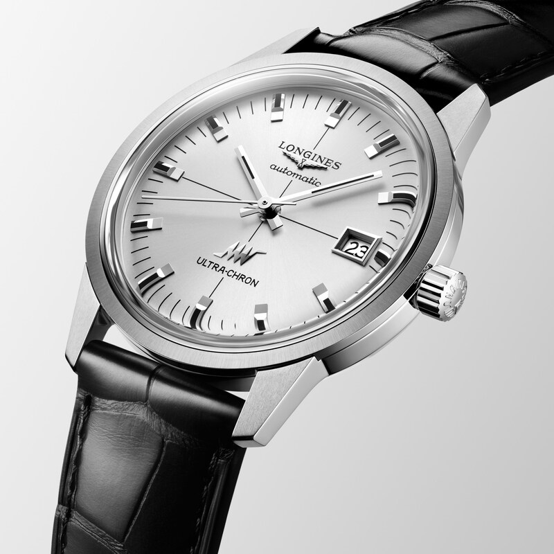 Main Image 2 of Longines Ultra-Chron Classic 37mm Black Leather Strap Watch