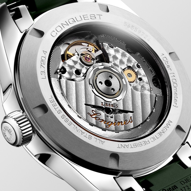 Main Image 3 of Longines Conquest 38mm Green Rubber Strap Watch
