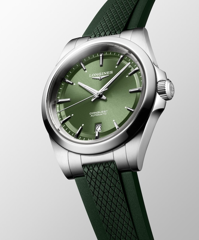 Main Image 4 of Longines Conquest 38mm Green Rubber Strap Watch