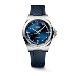 Longines Conquest 38mm Blue Rubber Strap Watch