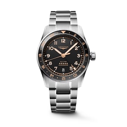 Longines Spirit Zulu Time Stainless Steel Watch