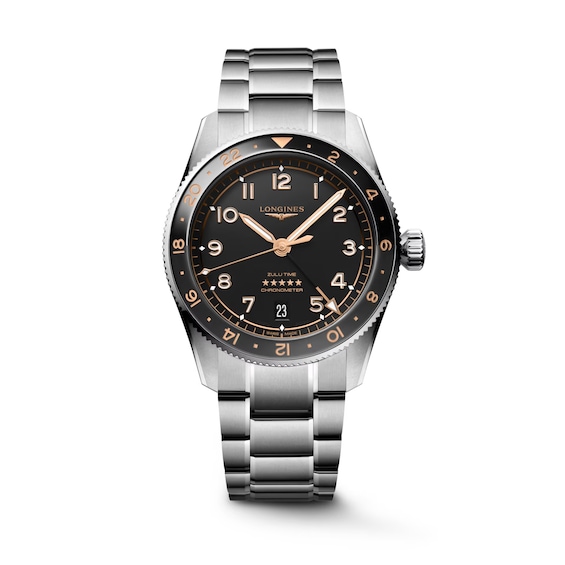 Men's Longines Spirit Zulu Time Stainless Steel Watch