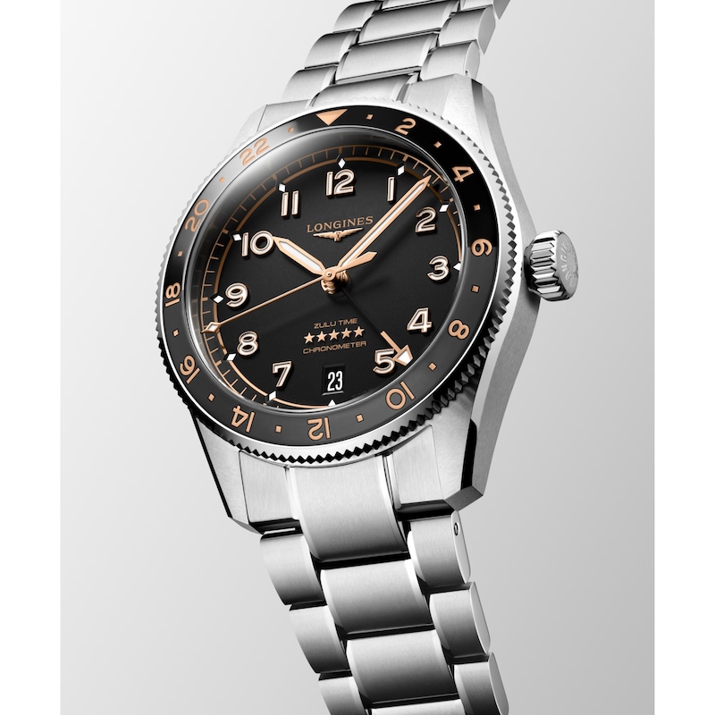 Main Image 3 of Longines Spirit Zulu Time Stainless Steel Watch