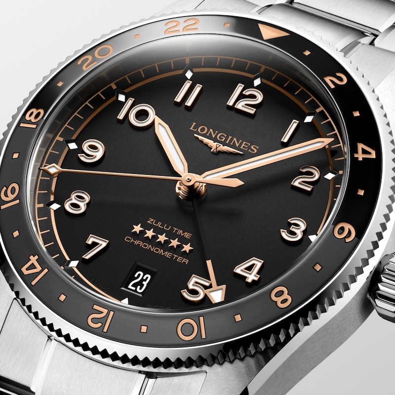 Main Image 4 of Longines Spirit Zulu Time Stainless Steel Watch