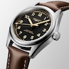 Thumbnail Image 2 of Longines Spirit Pilot Men's 39mm Black Dial Brown Leather Strap Watch