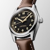 Thumbnail Image 3 of Longines Spirit Pilot Men's 39mm Black Dial Brown Leather Strap Watch