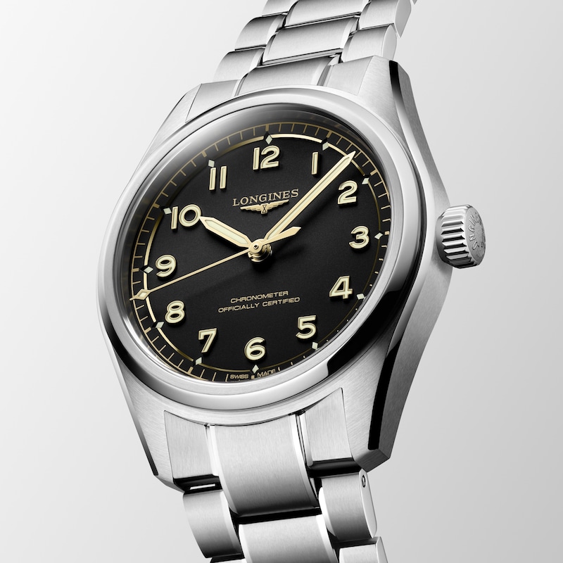 Main Image 3 of Longines Spirit Pilot Men's 39mm Black Dial Stainless Steel Bracelet Watch