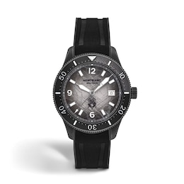 Montblanc Iced Sea Automatic Date 0 Oxygen 41mm Black Rubber Strap Watch