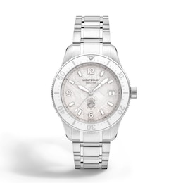 Montblanc Iced Sea Automatic Date 0 Oxygen White Dial & Stainless Steel Watch
