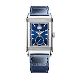 Jaeger-LeCoultre Reverso Tribute Geographic Blue Leather Strap Watch