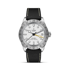 TUDOR Black Bay Pro Opaline Dial Hybrid Rubber & Leather Strap Watch