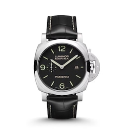 Panerai Luminor Marina 44mm Men's Black Leather Strap Watch