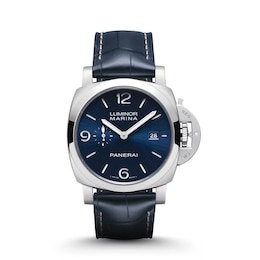 Panerai Luminor Marina 44mm Men's Blue Leather Strap Watch
