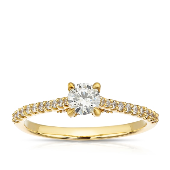 Engagement Ring 18ct Yellow Gold 0.50ct Solitaire Diamond Ri