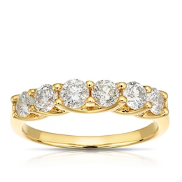 18ct Yellow Gold Six Stone Eternity 1ct Diamond Ring