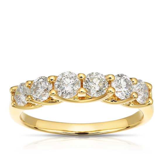 18ct Yellow Gold Six Stone Eternity 1ct Diamond Ring