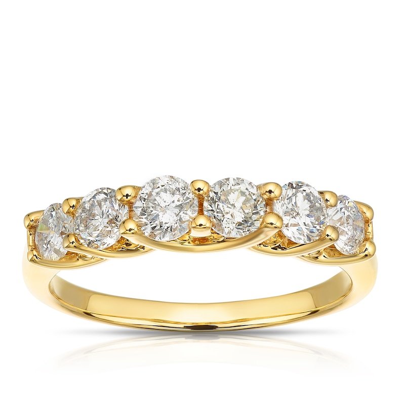 Main Image 1 of 18ct Yellow Gold Six Stone Eternity 1ct Diamond Ring