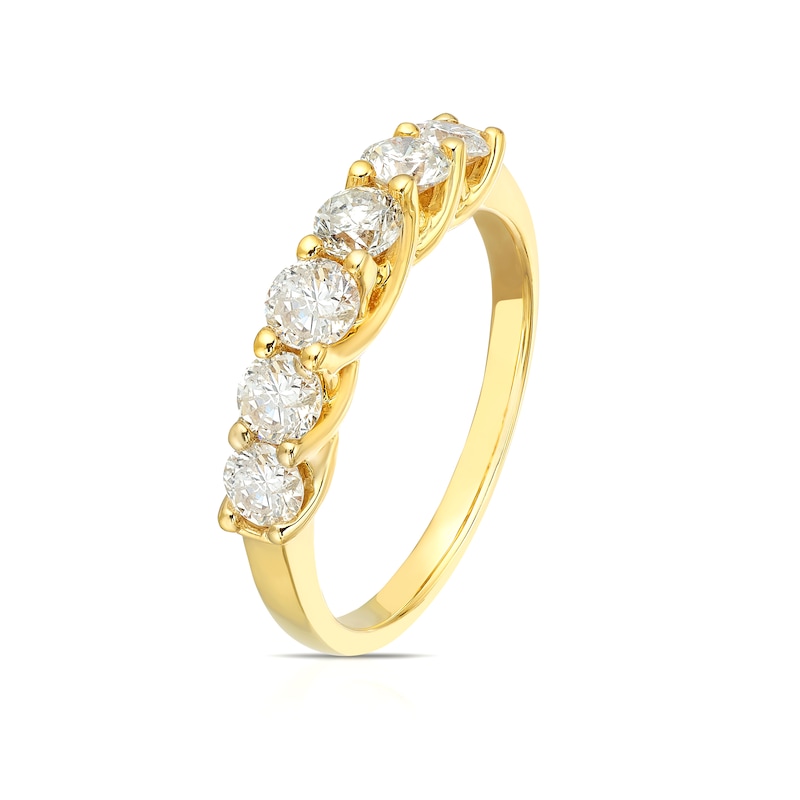 Main Image 3 of 18ct Yellow Gold Six Stone Eternity 1ct Diamond Ring