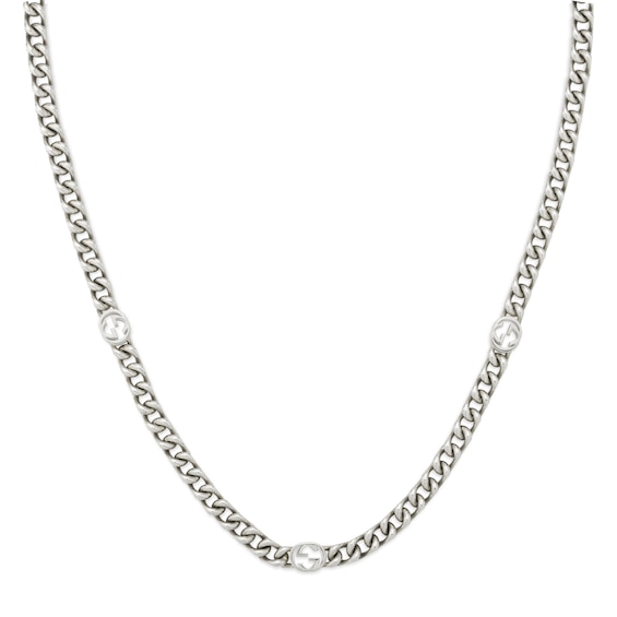 Gucci Interlocking Sterling Silver Chain Necklace