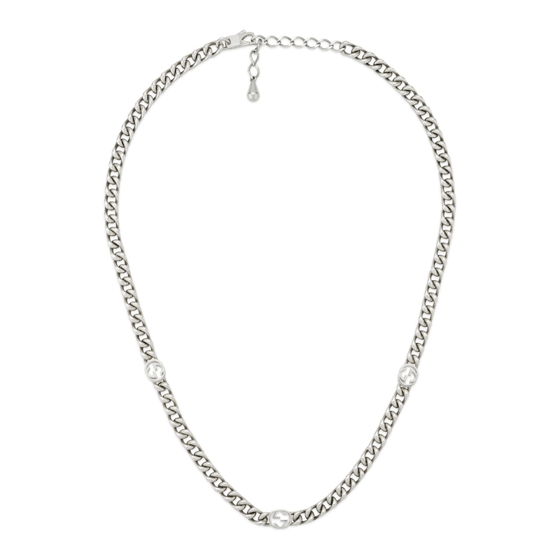 Main Image 2 of Gucci Interlocking Sterling Silver Chain Necklace