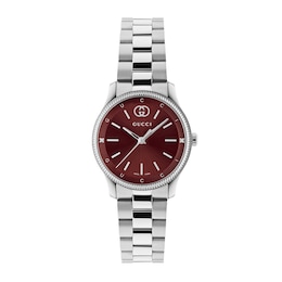 Gucci G-Timeless 29mm Burgundy Dial & Stainless Steel Watch