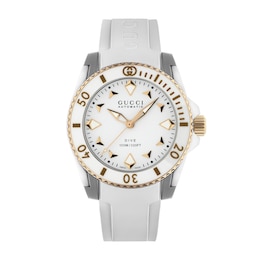 Gucci Dive 36mm White Rubber Strap Watch