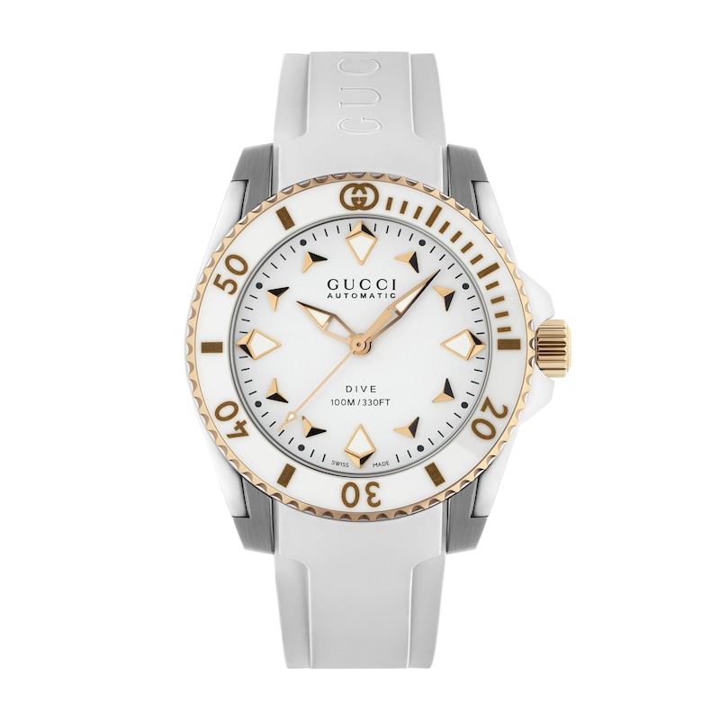 Main Image 1 of Gucci Dive 36mm White Rubber Strap Watch