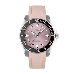Gucci Dive 36mm Pink Rubber Strap Watch
