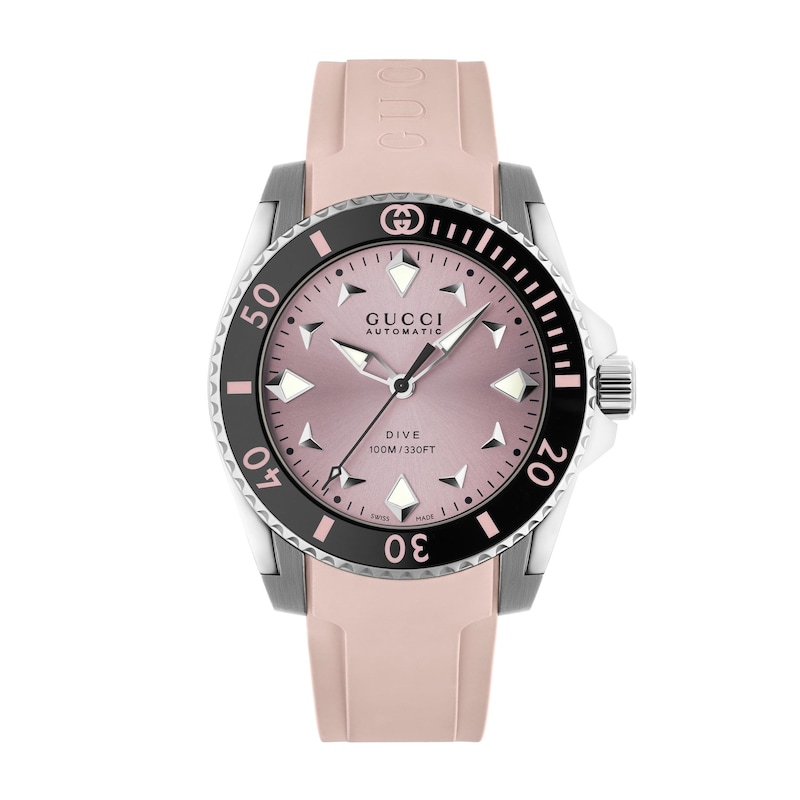Main Image 1 of Gucci Dive 36mm Pink Rubber Strap Watch