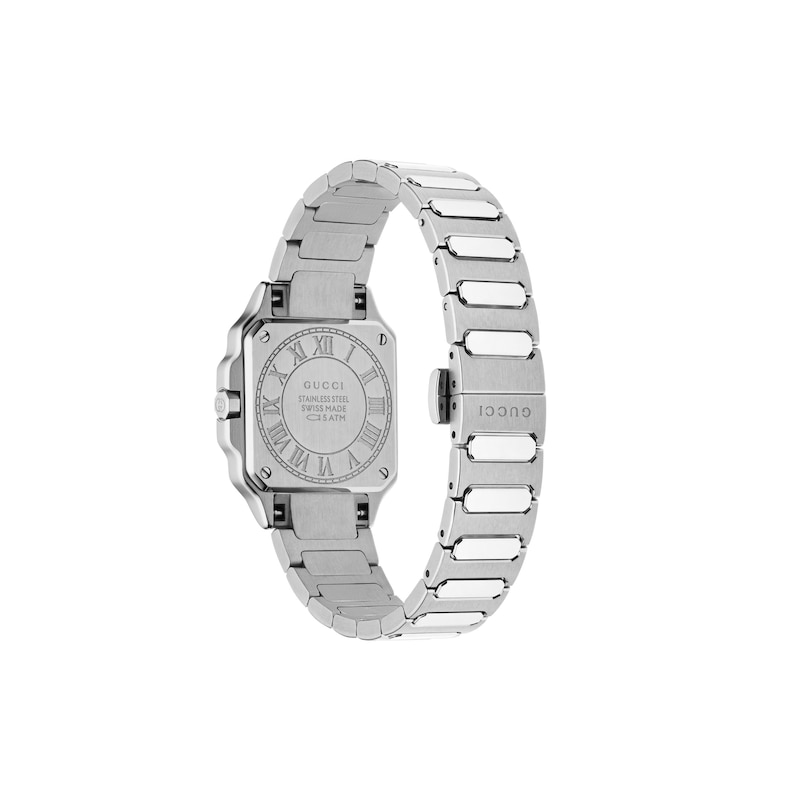 Main Image 2 of Gucci G-Flat 24mm Burgundy Diamond Dial & Stainless Steel Watch