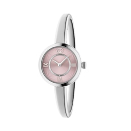Gucci Model 2000 24mm Pink Dial & Stainless Steel Bangle Watch