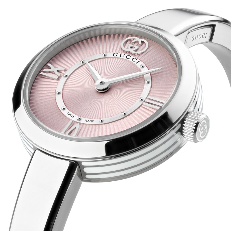 Main Image 3 of Gucci Model 2000 24mm Pink Dial & Stainless Steel Bangle Watch