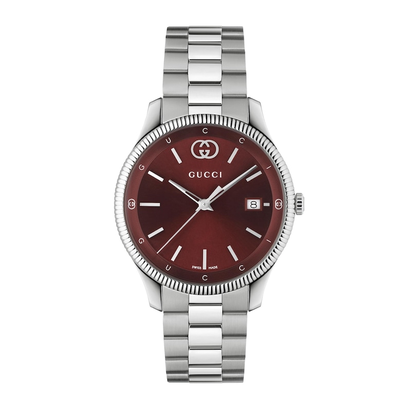 Main Image 1 of Gucci G-Timeless 38mm Burgundy Dial & Stainless Steel Watch