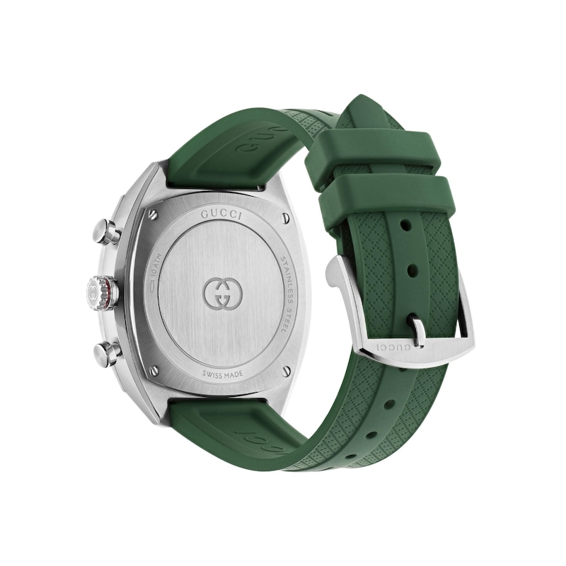 Main Image 2 of Gucci Interlocking 41mm Green Rubber Strap Watch