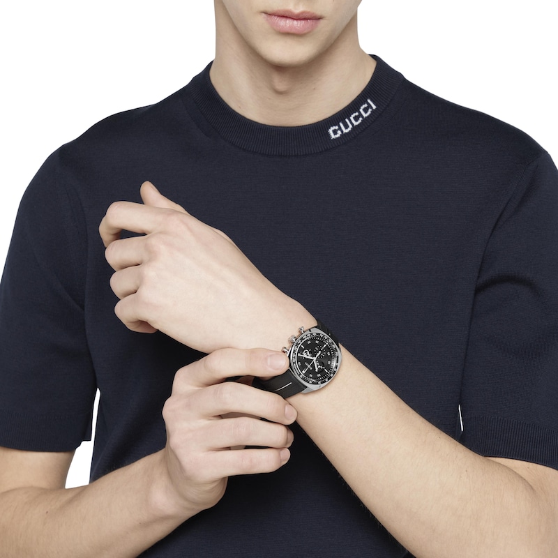 Main Image 4 of Gucci Interlocking 41mm Black Rubber Strap Watch