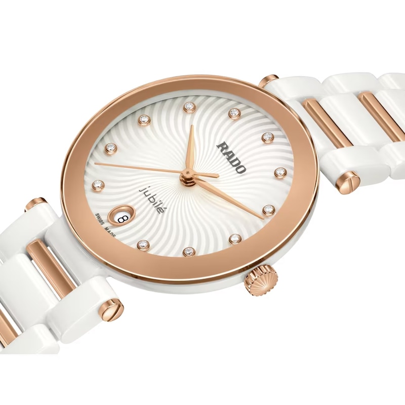 Main Image 2 of Rado La Coupole Jubilé Diamond & White Ceramic Bracelet Watch