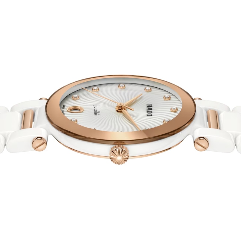 Main Image 3 of Rado La Coupole Jubilé Diamond & White Ceramic Bracelet Watch