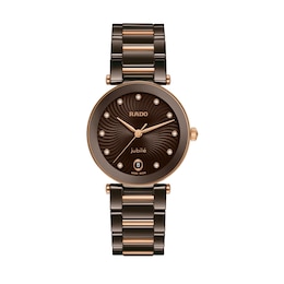 Rado La Coupole Diamond Brown Ceramic Bracelet Watch